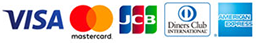 Visa、マスターカード、JCB、ダイナースクラブ、アメックス